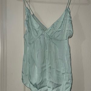 NWT Free People light aqua tie back shirt
